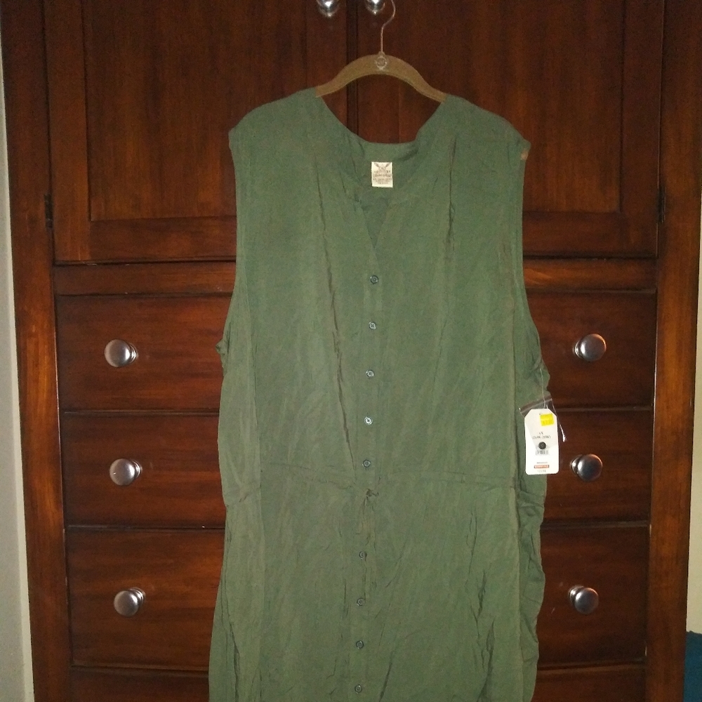 Faded Glory sleeveless drawstring shirt dress